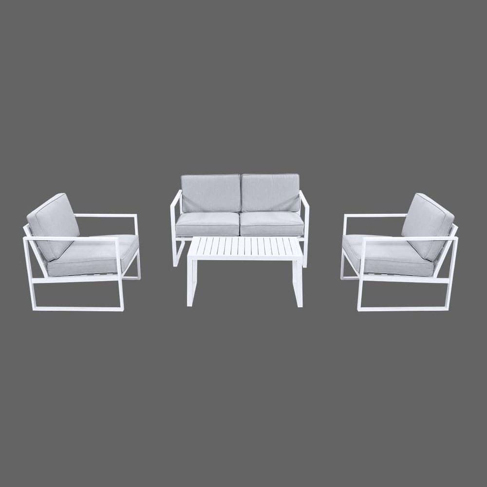 ambra lounge suite white & light grey