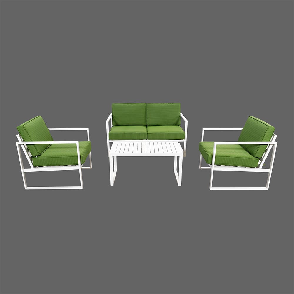amalia 4-piece lounge suite white & green