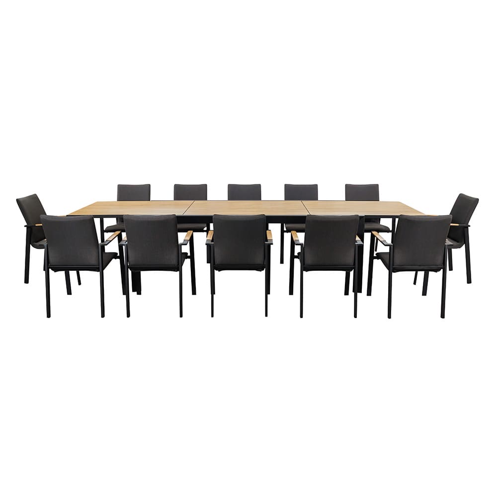 issa 8/12-extendable dining set black
