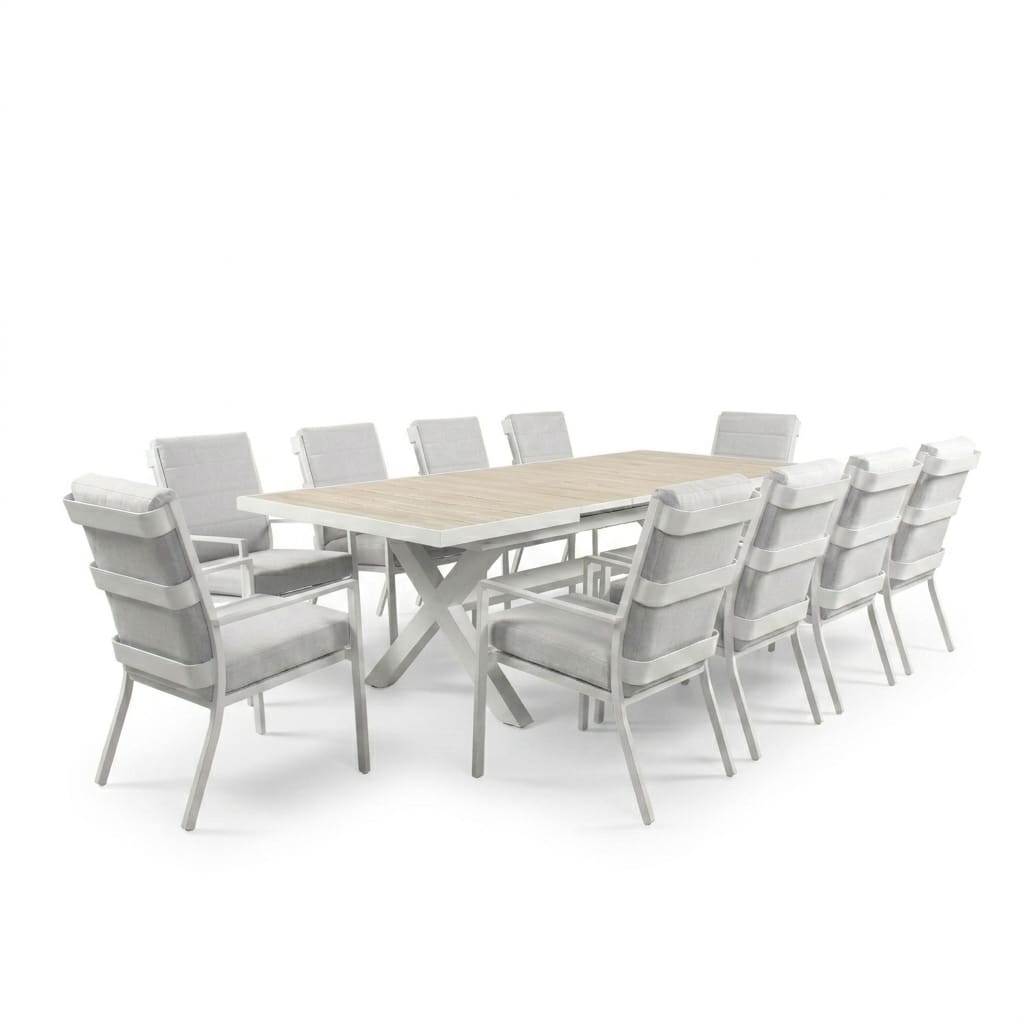 sadie 10-seater dining set - white