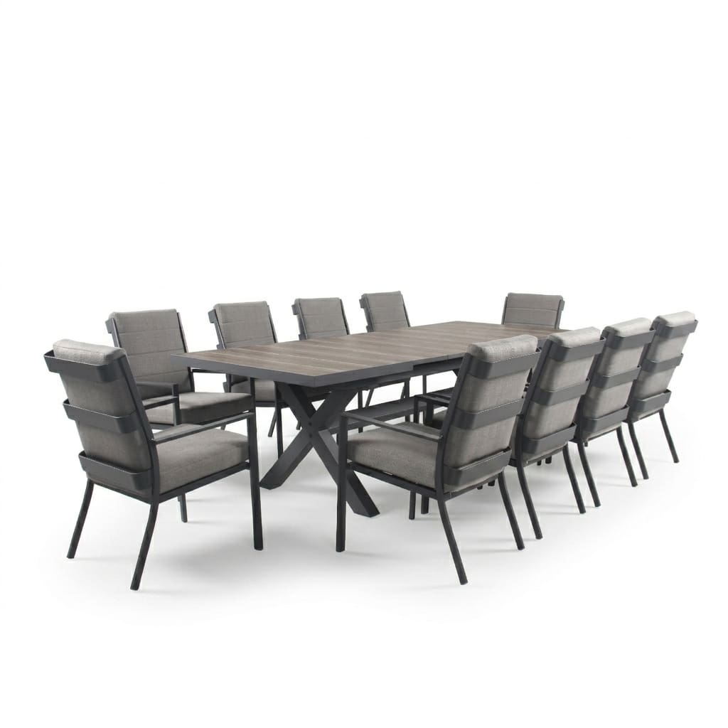 sadie 10-seater dining set - charcoal