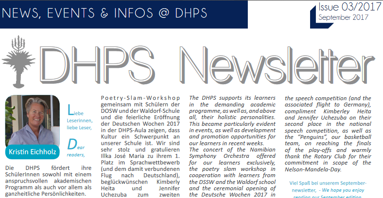 New DHPS-Newsletter (September 2017)
